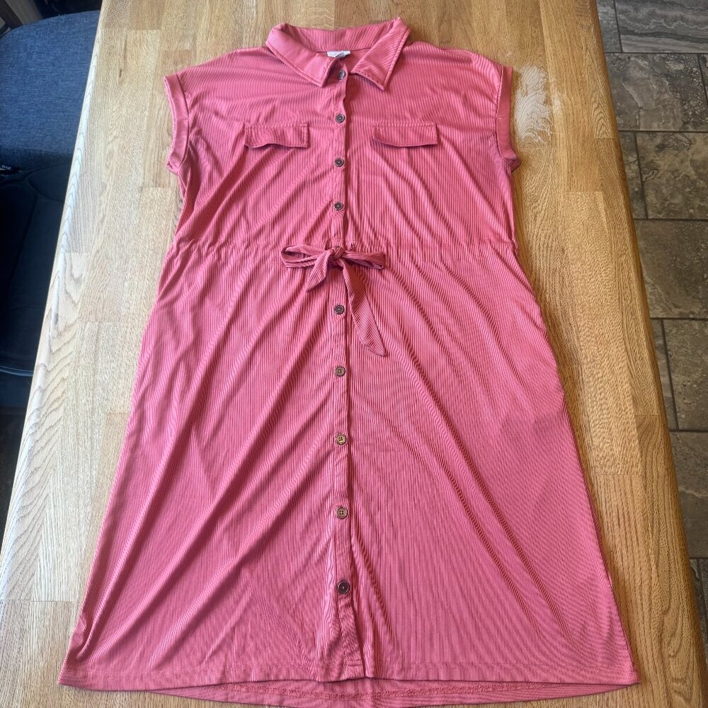 Lularoe Stacie Shirt Dress Salmon Size Large